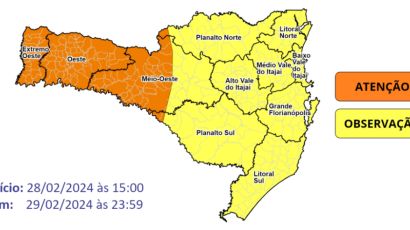 Defesa Civil alerta para chuva intensa a partir da tarde desta quarta-feira (28)