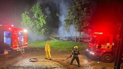 Casa é destruída por incêndio no interior de Xanxerê 