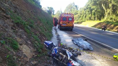 Morador de Xanxerê morre após veículo sair da pista e colidir em barranco na BR-282