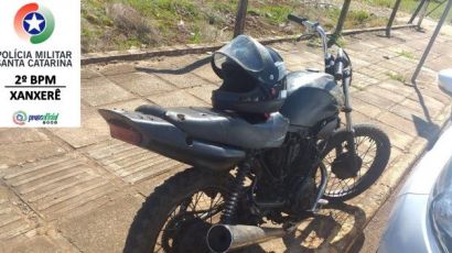 PM apreende motocicleta com adolescente em Xanxerê
