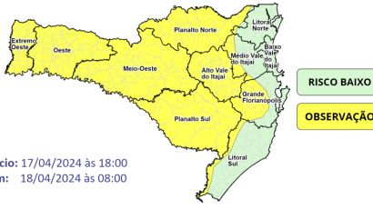 SC deve registrar declínio das temperaturas entre a noite de quarta e amanhecer de quinta
