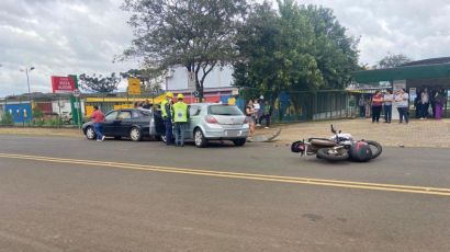 Motociclista fica gravemente ferido em colisão no bairro Vista Alegre