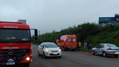 Xanxerê: acidente entre dois carros é registrado na SC-480 na manhã desta quinta 