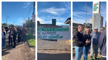 Estudantes e pais se mobilizam em frente ao IFSC pedindo a volta das aulas 