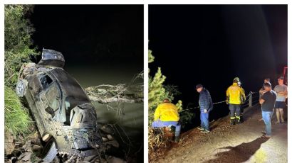  Veículo é encontrado dentro de rio em Faxinal dos Guedes