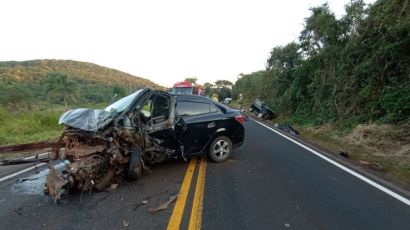 Grave colisão deixa homem e bebê mortos na SC-480 em Ipuaçu