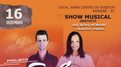 Projeto Safira realiza show musical nesta quinta (16) em Xanxerê