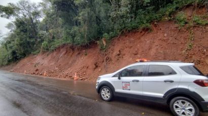 Trecho da SC-155 que liga Xanxerê à Xavantina está com risco de deslizamento