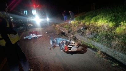 Jovem de 18 anos fica ferido em queda de motocicleta em Cordilheira Alta
