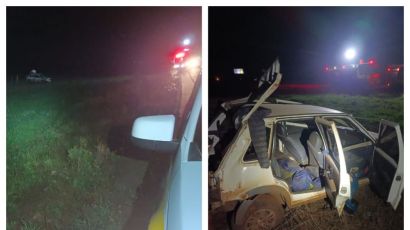 Homem é preso por furto e embriaguez ao volante após capotar Uno na SC-155