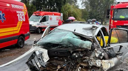 Homem morre em acidente envolvendo caminhão e dois carros em Xanxerê 