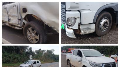 Acidente em Ponte Serrada envolve 4 veículos e 14 vítimas 