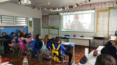 Alunos da EMEB Monteiro Lobato participam de momento virtual com escritora Nana Toledo