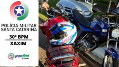 Motocicleta com placa adulterada é apreendida em Xaxim