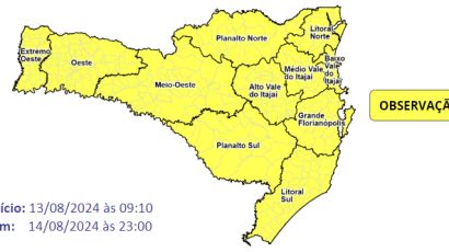 Frio intenso segue até quarta-feira (14) em Santa Catarina