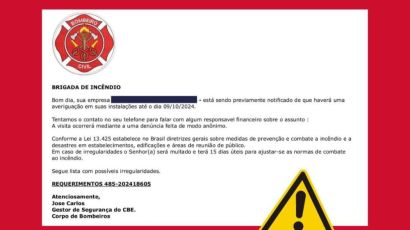 CBMSC alerta sobre golpe via e-mail utilizando o nome da corporação