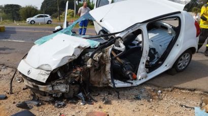 Motorista fica ferido em colisão registrada na BR-282 em Vargeão