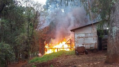 Incêndio em estábulo é registrado no interior de Xanxerê
