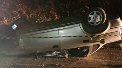 Carro é encontrado capotado em rodovia de Xanxerê 