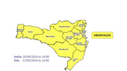 Atualização meteorológica: temporais e chuvas intensas em SC 