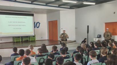 PMRv realiza palestra sobre a Semana Nacional do Trânsito em escola de Xanxerê