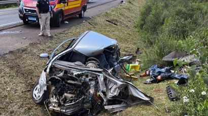 Idoso morre em colisão frontal registrada na BR-282 em Ponte Serrada