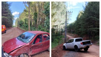 Colisão entre veículos deixa duas pessoas feridas em Faxinal dos Guedes 