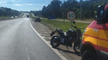Colisão no Trevo da Femi deixa motociclista ferido