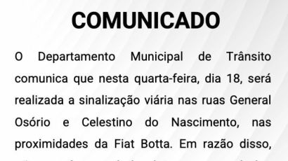 Trabalhos de sinalização viária interditam estacionamento em ruas de Xanxerê nesta quarta-feira