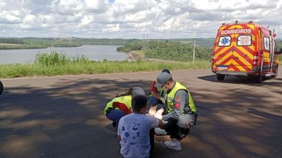 Motociclista sofre queda na SC-480 em São Domingos