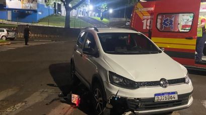 Condutora fica ferida em colisão no Centro de Xaxim
