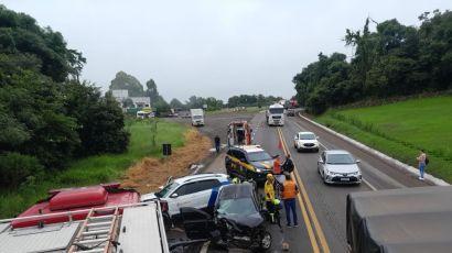 Acidente de trânsito na BR-282 deixa duas pessoas feridas em Xaxim