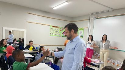 Prefeito em exercício de Xanxerê visita EMEB Cirilo Dal’Óglio