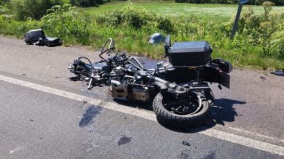 Motociclista sofre ferimentos em colisão em Ponte Serrada