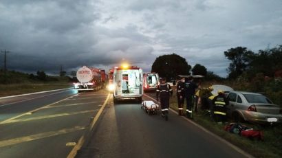 Idosa fica ferida em saída de pista no interior de Ponte Serrada