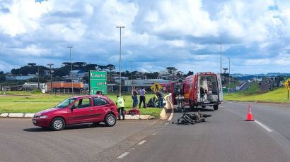Colisão entre carro e moto deixa uma pessoa ferida em Xanxerê