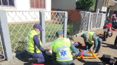 Condutora fica ferida em colisão no Centro de Xanxerê