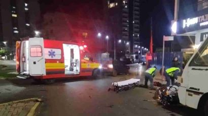 Motociclista fica ferido após colisão no Centro de Xanxerê
