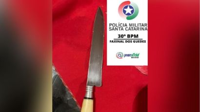 Idoso é preso após ameaçar mulher com faca em Faxinal dos Guedes