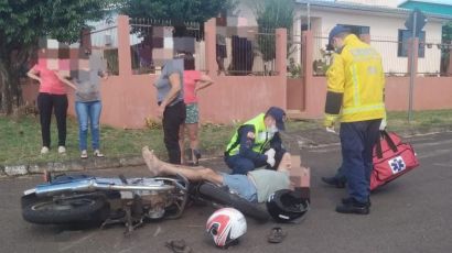 Motociclista sofre ferimentos em acidente no bairro São Jorge