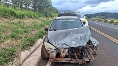 Colisão frontal entre veículos é atendida pela PMRv em Bom Jesus