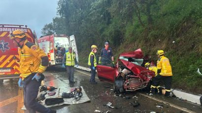 Grave acidente de trânsito deixa duas vítimas fatais em Xaxim