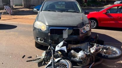 Motociclista fica ferido após colisão do Centro de Xanxerê