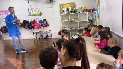 Secretaria de Saúde realiza ação educativa com crianças da Rede Municipal de Ensino de Xanxerê