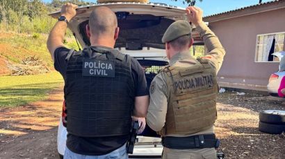 Polícia Civil e Militar cumprem mandado de prisão em ação conjunta em Xaxim