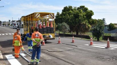 Revitalização da sinalização viária é intensificada em Xanxerê