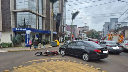 Motociclista fica ferido em colisão registrada em Xanxerê