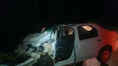 Condutor fica ferido após colisão frontal em Xanxerê
