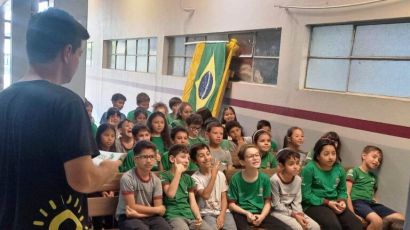 Estudantes da EMEB Nery Giachini participam de palestra sobre destinação correta de resíduos