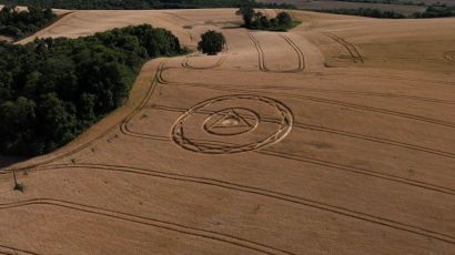 Agroglifo aparece em plantação de trigo em Ipuaçu